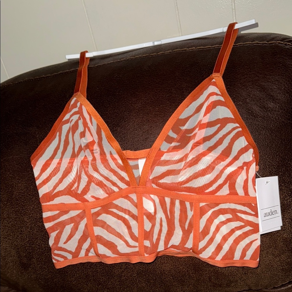 Vibrant Orange Zebra Bralette